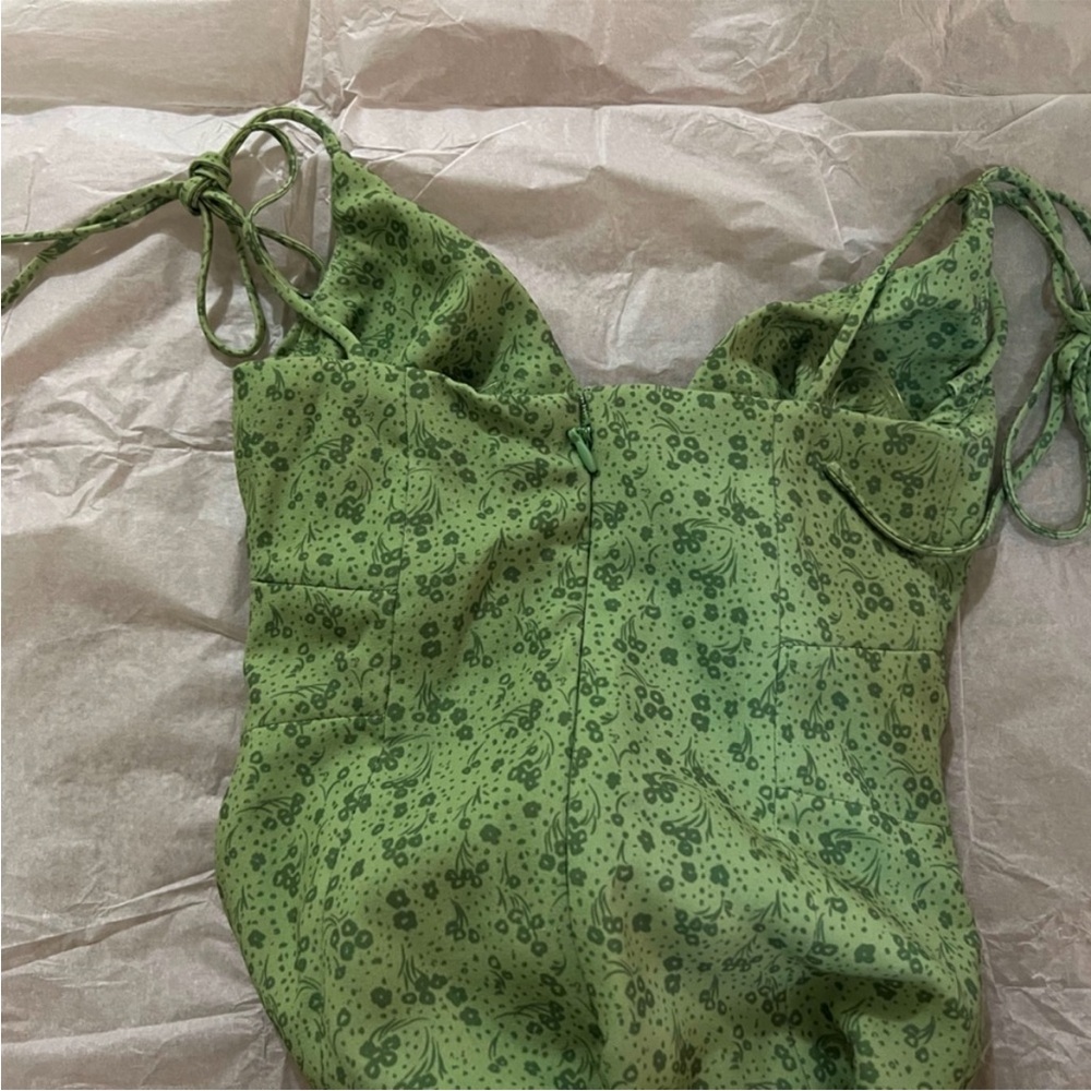 House of CB Mint Green Floral Midi Dress - Picture 3 of 6